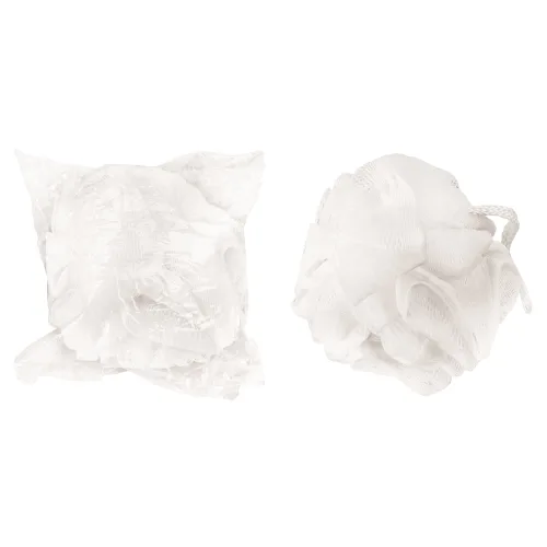 0000702 Esponja de Malla Blanca en Empaque Celofán Transparente