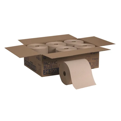 Toallas de Papel Reciclado Pacific Blue Basic, Marrón, 800 Pies por Rollo