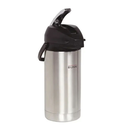 BUNN® 3.8L Lever Action Airpot, Acero Inoxidable/Negro