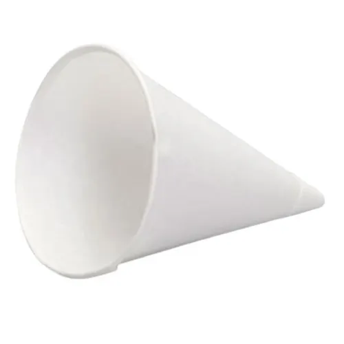 Vaso Cono Genpak Drywax con Borde Enrollado, Sin Envolver, 4 oz