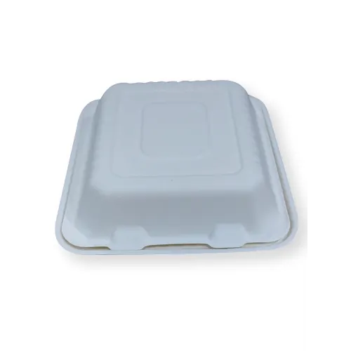 Envases biodegradables de caña de azúcar Sustainable Agave Co. de 3 compartimentos, blancos, de 9x9 pulgadas