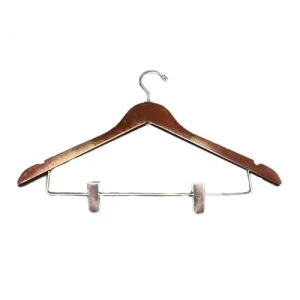 Percha para mujer, gancho abierto, nogal