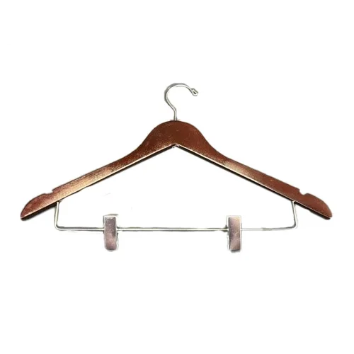 Percha para mujer, gancho abierto, nogal