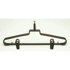 Percha de Plástico con Clip y Tope de Bola para Mujeres, Marrón