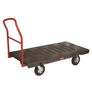 Rubbermaid Heavy Duty Platform Truck, 30 x 60 Pulgadas con Ruedas Neumáticas de 8 Pulgadas, Negro