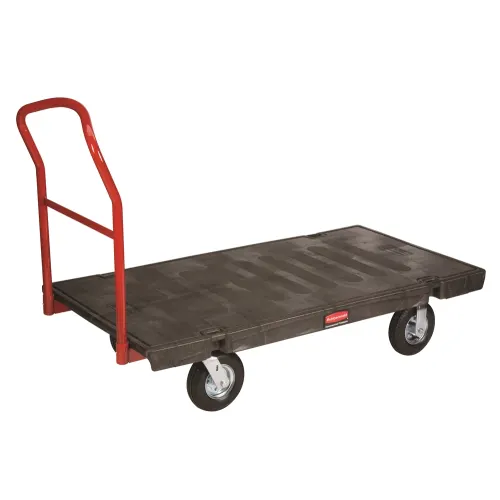 Rubbermaid Heavy Duty Platform Truck, 30 x 60 Pulgadas con Ruedas Neumáticas de 8 Pulgadas, Negro