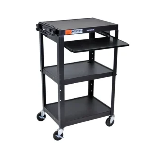 Carro de acero Luxor con altura ajustable, negro