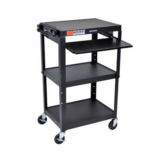 17 Carro de acero Luxor con altura ajustable, negro