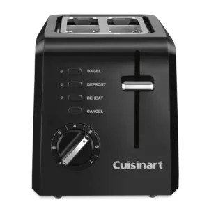 Tostadora Cuisinart 2-Rebanadas Compacta, Color Negro