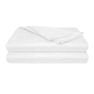 25 Sábana Plana Connoisseur T300 Blend, Tejido Rayado, Full/Doble, 234x315 cm, Blanco