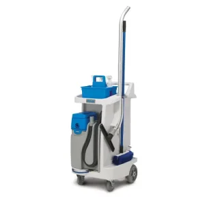 Carro de Limpieza Ecolab con Aspiradora Incorporada, Blanco