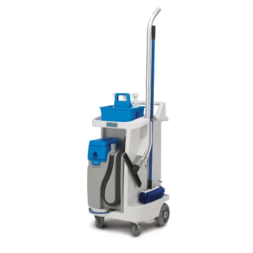 Carro de Limpieza Ecolab con Aspiradora Incorporada, Blanco