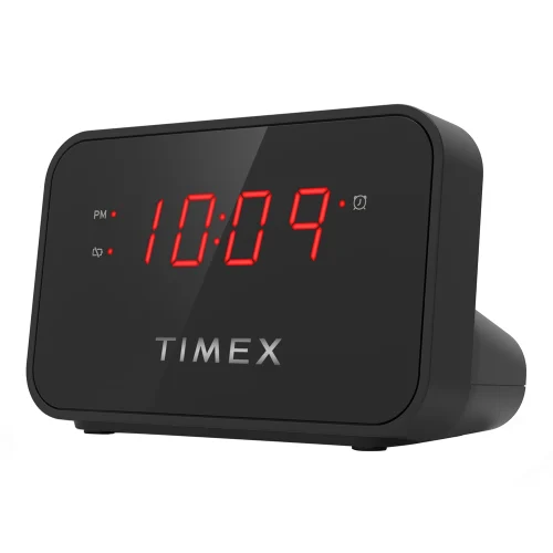 33 Reloj Despertador Timex con Carga USB, Negro