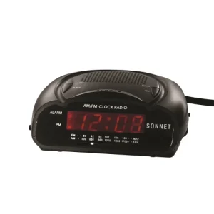 Sonnet 1662B Alarm Clock with Battery Backup, Black