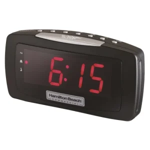 Hamilton Beach® HCR330 Reloj Despertador con Pantalla Grande, Negro