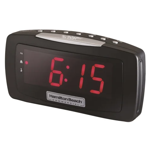Hamilton Beach® HCR330 Reloj Despertador con Pantalla Grande, Negro