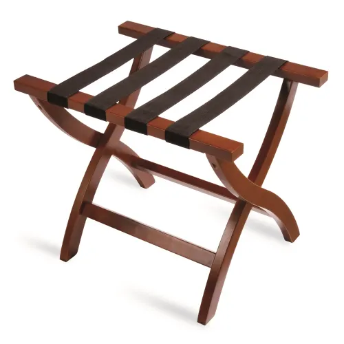 Soporte para Equipaje de Madera de la Serie Premier, Acabado en Caoba