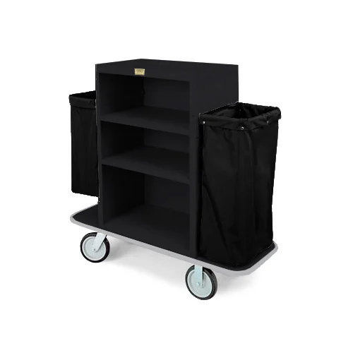 Carro de Limpieza de Plástico Forbes, Tres Estantes, Negro