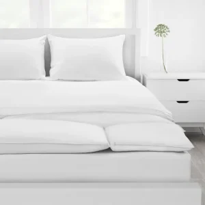 5 Funda de Edredón de Plumas con Cierre, Tejido Liso de Algodón T230, King 193x203 cm, Blanco