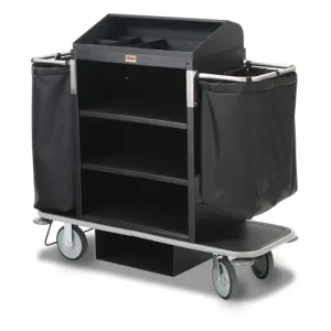 Carro de Limpieza de Plástico Forbes, Tres Estantes, Negro