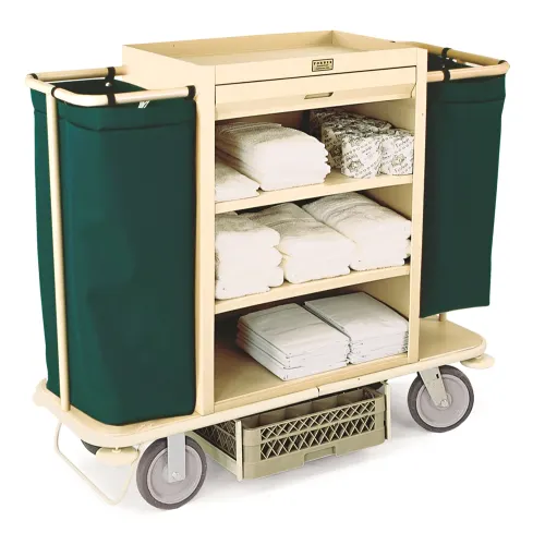 6 Carro de Limpieza Forbes, Plástico, 3 Estantes, 56 x 20.5 x 49, Beige