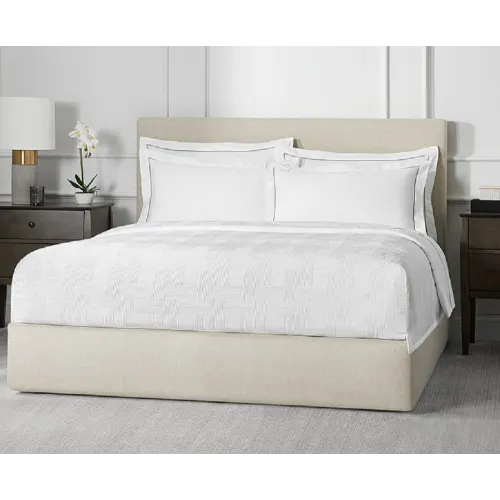 Funda de Edredón Simulada DUO con Patrón de Entrelazado, 100% Poliéster, Full 205x254 cm, Blanco