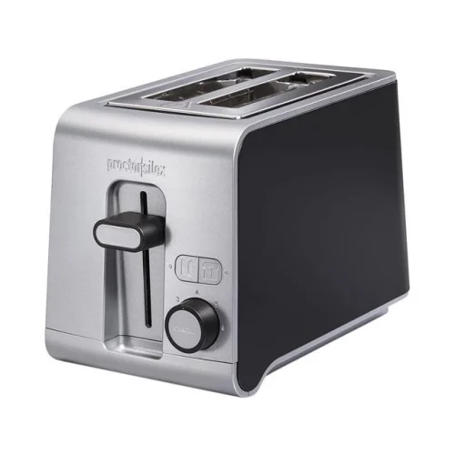 Tostadora Proctor Silex de 2 rebanadas, plateada y negra