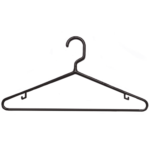 Percha de plástico con gancho abierto, para Hombre, Marrón