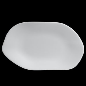 Plato oval de melamina blanco 30,48 cm x 18,11cm