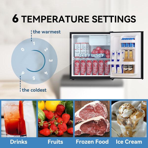 Mini Refrigerador Frestec 1.7 Pies Cúbicos con Congelador - Negro Moderno